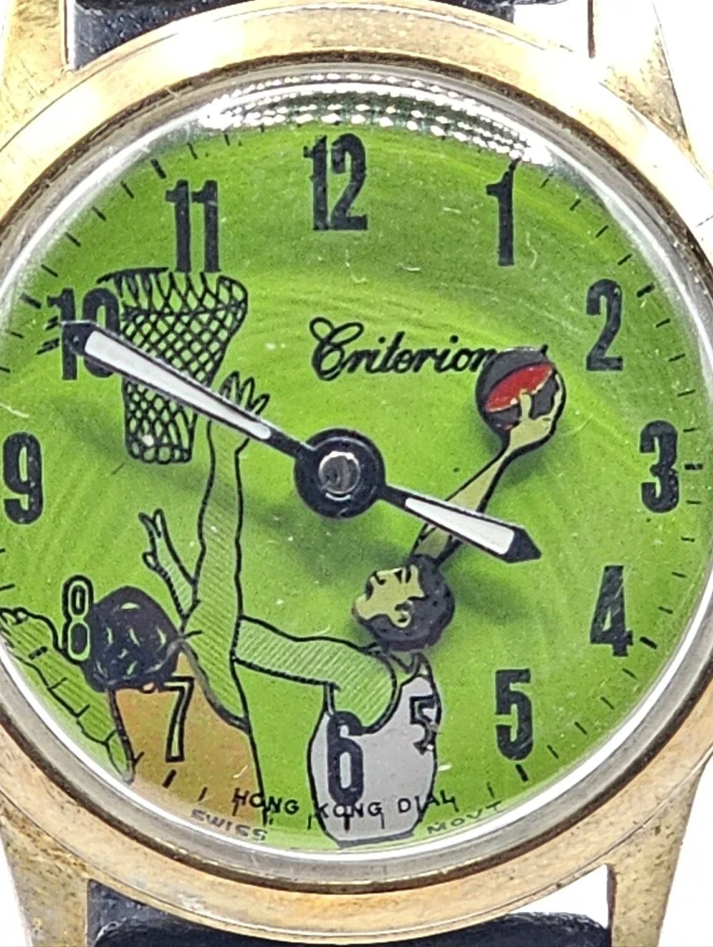 Vintage Criterion Animated Basketball Player Wristwatch Non Working